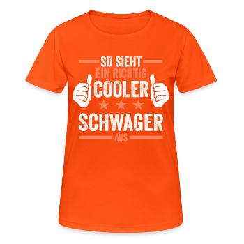 Cooler Schwager - Frauen T-Shirt atmungsaktiv - Neonorange - Vorne - AI Model Female 172 dark (172cm)