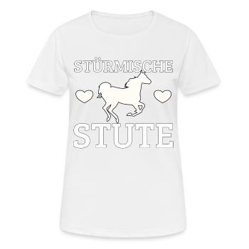 Pferd, Pferde, Stute, stürmisch, Stürmische Stute - Frauen T-Shirt atmungsaktiv - Weiß - Vorne - AI Model Female 172 dark (172cm)