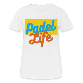 Padel Life - Frauen T-Shirt atmungsaktiv - Weiß - Vorne - AI Model Female 172 dark (172cm)