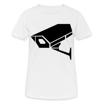 Caméra de surveillance - T-shirt respirant Femme - blanc - Devant - AI Model Female 172 dark (172cm)