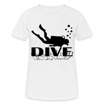 Diving Dive plonger - T-shirt respirant Femme - blanc - Devant - AI Model Female 172 dark (172cm)