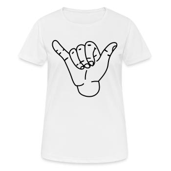 Cooles surfer Handzeichen - Frauen T-Shirt atmungsaktiv - Weiß - Vorne - AI Model Female 172 dark (172cm)