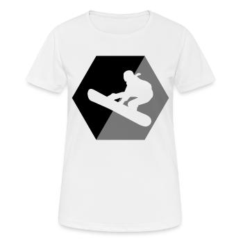 Snowboard Snowboarder - T-shirt respirant Femme - blanc - Devant - AI Model Female 172 dark (172cm)