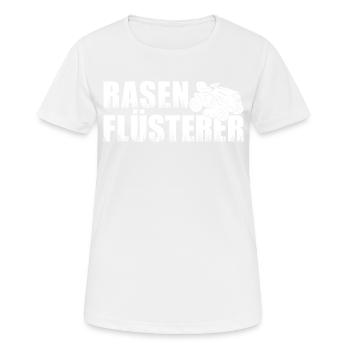 Rasenflüsterer Aufsitzmäher Rasentraktor Rasen - Frauen T-Shirt atmungsaktiv - Weiß - Vorne - AI Model Female 172 dark (172cm)