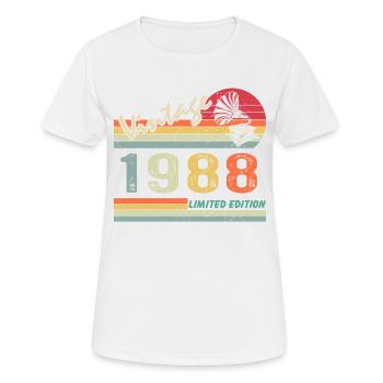 Gramophone vintage 34ème anniversaire 1988 34 ans - T-shirt respirant Femme - blanc - Devant - AI Model Female 172 dark (172cm)