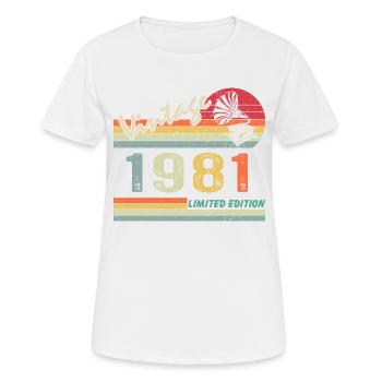 Gramophone vintage 41ème anniversaire 1981 41 ans - T-shirt respirant Femme - blanc - Devant - AI Model Female 172 dark (172cm)