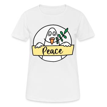 Friedenstaube "Peace" - Frauen T-Shirt atmungsaktiv - Weiß - Vorne - AI Model Female 172 dark (172cm)