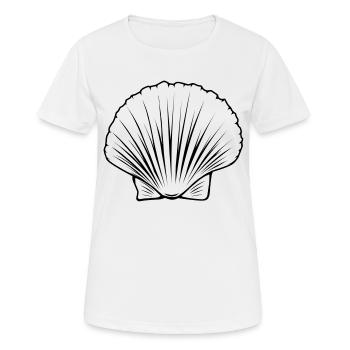 Contour de pétoncle par Scuba.Style - T-shirt respirant Femme - blanc - Devant - AI Model Female 172 dark (172cm)