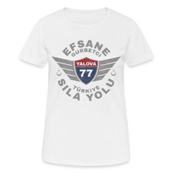 Yalova - Frauen T-Shirt atmungsaktiv - Weiß - Vorne - AI Model Female 172 dark (172cm)