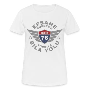 Iğdır - Frauen T-Shirt atmungsaktiv - Weiß - Vorne - AI Model Female 172 dark (172cm)
