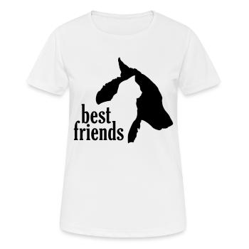 Dog Cat Best Friends Faithful Companion Companion - Women's Breathable T-Shirt - white - Front - AI Model Female 172 dark (172cm)