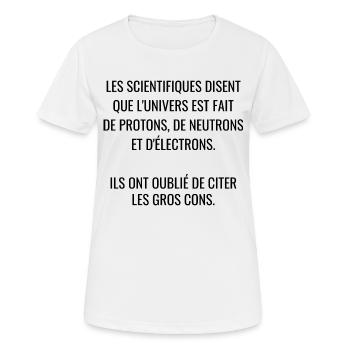 les scientifiques - T-shirt respirant Femme - blanc - Devant - AI Model Female 172 dark (172cm)