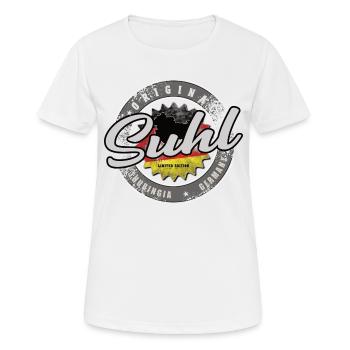Allemagne d’origine Thuringe Suhl Forêt de Thuringe - T-shirt respirant Femme - blanc - Devant - AI Model Female 172 dark (172cm)