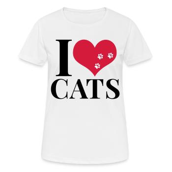 I love cats - Women's Breathable T-Shirt - white - Front - AI Model Female 172 dark (172cm)
