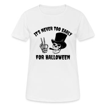JAMAIS TROP TÔT POUR HALLOWEEN - T-shirt respirant Femme - blanc - Devant - AI Model Female 172 dark (172cm)