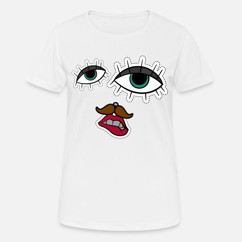 abstract face funny and creative - Women's Breathable T-Shirt - white