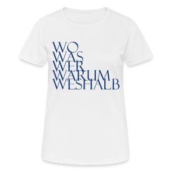 Fragen über Fragen - Frauen T-Shirt atmungsaktiv - Weiß - Vorne - AI Model Female 172 dark (172cm)