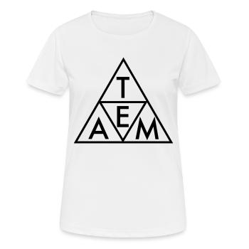 Équipe - T-shirt respirant Femme - blanc - Devant - AI Model Female 172 dark (172cm)
