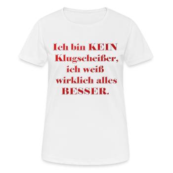 Wissen - Frauen T-Shirt atmungsaktiv - Weiß - Vorne - AI Model Female 172 dark (172cm)