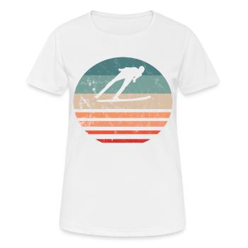 Ski Retro Vintage Wintersport - Frauen T-Shirt atmungsaktiv - Weiß - Vorne - AI Model Female 172 dark (172cm)