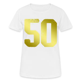 Maillot 50 numéros - T-shirt respirant Femme - blanc - Devant - AI Model Female 172 dark (172cm)