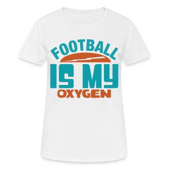 LE FOOTBALL EST MON OXYGÈNE - T-shirt respirant Femme - blanc - Devant - AI Model Female 172 dark (172cm)
