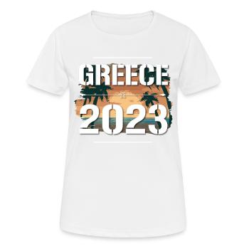 Greece 2023 - Frauen T-Shirt atmungsaktiv - Weiß - Vorne - AI Model Female 172 dark (172cm)