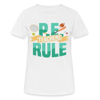 Les enseignants de l’éducation physique dirigent l’école d’éducation physique - T-shirt respirant Femme - blanc - Devant - AI Model Female 172 dark (172cm)