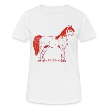 Pferd - Frauen T-Shirt atmungsaktiv - Weiß - Vorne - AI Model Female 172 dark (172cm)