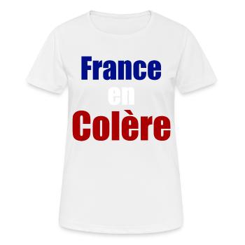 France en colère - T-shirt respirant Femme - blanc - Devant - AI Model Female 172 dark (172cm)