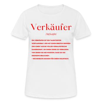 Verkäuferin Definition - Frauen T-Shirt atmungsaktiv - Weiß - Vorne - AI Model Female 172 dark (172cm)