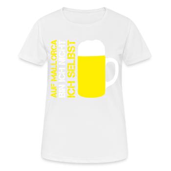 Lustiges AUF MALLORCA BIN ICH NICHT ICH SELBST 23 - Frauen T-Shirt atmungsaktiv - Weiß - Vorne - AI Model Female 172 dark (172cm)