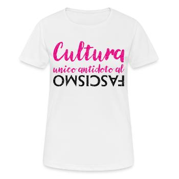 La culture est le seul antidote au fascisme - T-shirt respirant Femme - blanc - Devant - AI Model Female 172 dark (172cm)