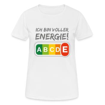 Volle Energie - Frauen T-Shirt atmungsaktiv - Weiß - Vorne - AI Model Female 172 dark (172cm)