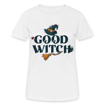 Halloween Glückliche Hexe - Frauen T-Shirt atmungsaktiv - Weiß - Vorne - AI Model Female 172 dark (172cm)