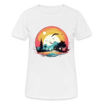 Coucher de soleil - T-shirt respirant Femme - blanc - Devant - AI Model Female 172 dark (172cm)