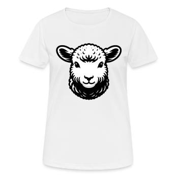 Mouton Agneau - T-shirt respirant Femme - blanc - Devant - AI Model Female 172 dark (172cm)