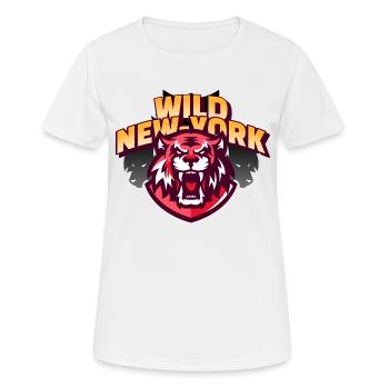 Wild New York Tiger - T-shirt respirant Femme - blanc - Devant - AI Model Female 172 dark (172cm)