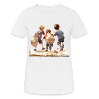 Vivre une enfance heureuse - T-shirt respirant Femme - blanc - Devant - AI Model Female 172 dark (172cm)