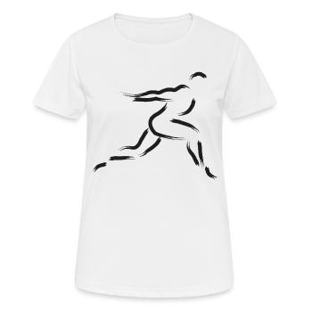 Sprinter - Frauen T-Shirt atmungsaktiv - Weiß - Vorne - AI Model Female 172 dark (172cm)