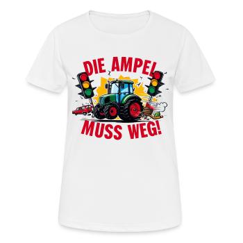Traktor rammt Ampel Die Ampel muss weg! - Frauen T-Shirt atmungsaktiv - Weiß - Vorne - AI Model Female 172 dark (172cm)