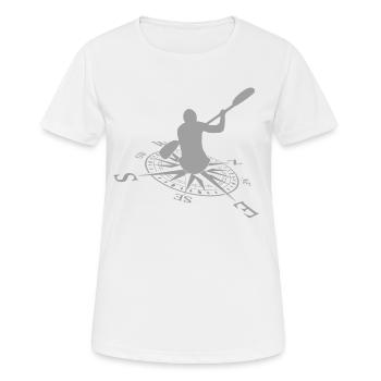 Paddeln - Frauen T-Shirt atmungsaktiv - Weiß - Vorne - AI Model Female 172 dark (172cm)