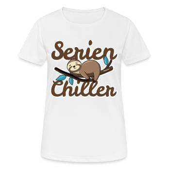 Serien-Chiller - Frauen T-Shirt atmungsaktiv - Weiß - Vorne - AI Model Female 172 dark (172cm)