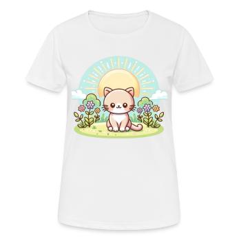chat mignon - T-shirt respirant Femme - blanc - Devant - AI Model Female 172 dark (172cm)