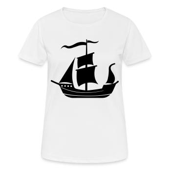Bateau pirate - T-shirt respirant Femme - blanc - Devant - AI Model Female 172 dark (172cm)