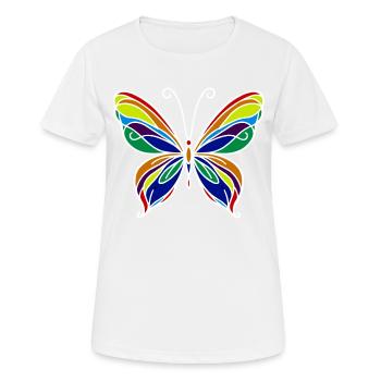 Schmetterling - Frauen T-Shirt atmungsaktiv - Weiß - Vorne - AI Model Female 172 dark (172cm)