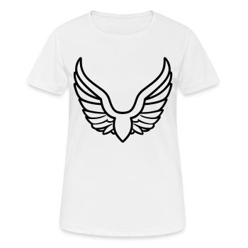 Ailes d'ange - T-shirt respirant Femme - blanc - Devant - AI Model Female 172 dark (172cm)