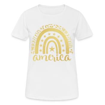American Dude - T-shirt respirant Femme - blanc - Devant - AI Model Female 172 dark (172cm)