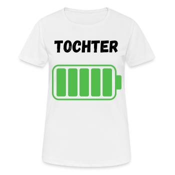 Tochter - Voller Akku - Frauen T-Shirt atmungsaktiv - Weiß - Vorne - AI Model Female 172 dark (172cm)