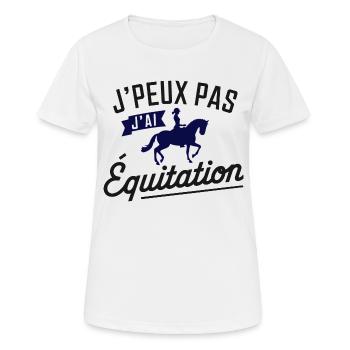 Ich kann nicht reiten - Frauen T-Shirt atmungsaktiv - Weiß - Vorne - AI Model Female 172 dark (172cm)